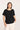 Women's Black Organic Linen Classic Crew Neck T-Shirt