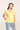 Women Yellow Organic Cotton V-Neck T-Shirt